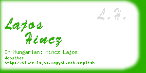 lajos hincz business card